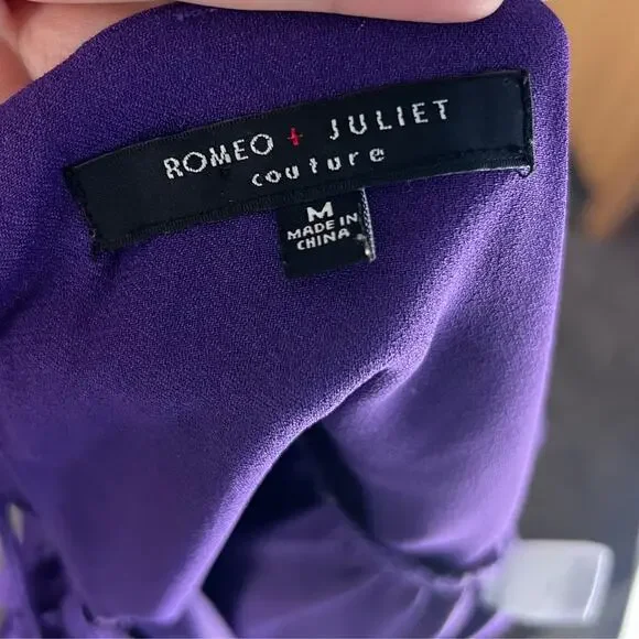 Romeo & Juliet Couture Purple Ruffle Babydoll Tank Top M Coquette Festival - Picture 5 of 6